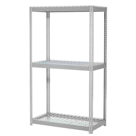 Global Industrial 3 Shelf, Extra HD Boltless Shelving, Starter, 48inW x 24inD x 84inH, Wire Deck B2296740